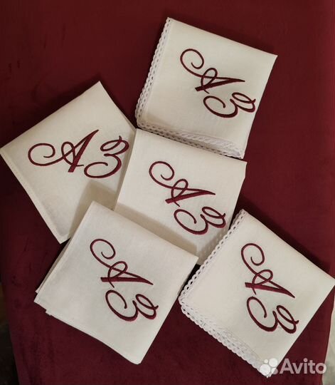 Носовые платки ручной работы с вышивкой