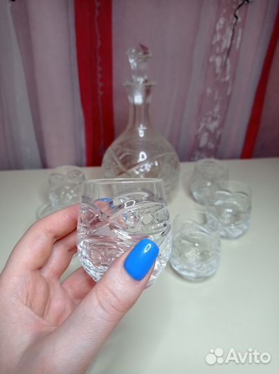 Графин и стопки (6 шт.) хрустальные СССР