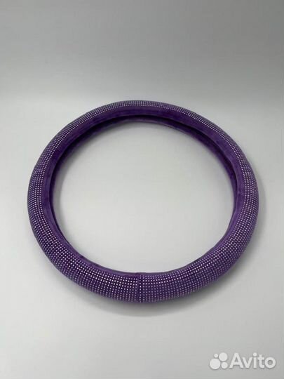 Оплетка руля со Стразами LUX Сиреневая B1501