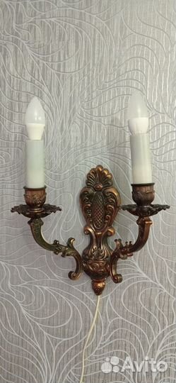 Канделябр Бра СССР бронза настенный двухрожковый