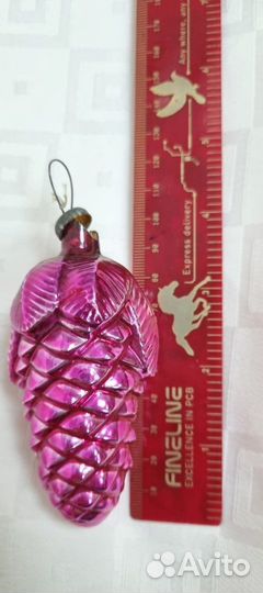 Елочные игрушки СССР. Шишка розовая