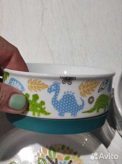 Комплект детской посуды Динозаврики от 1 года