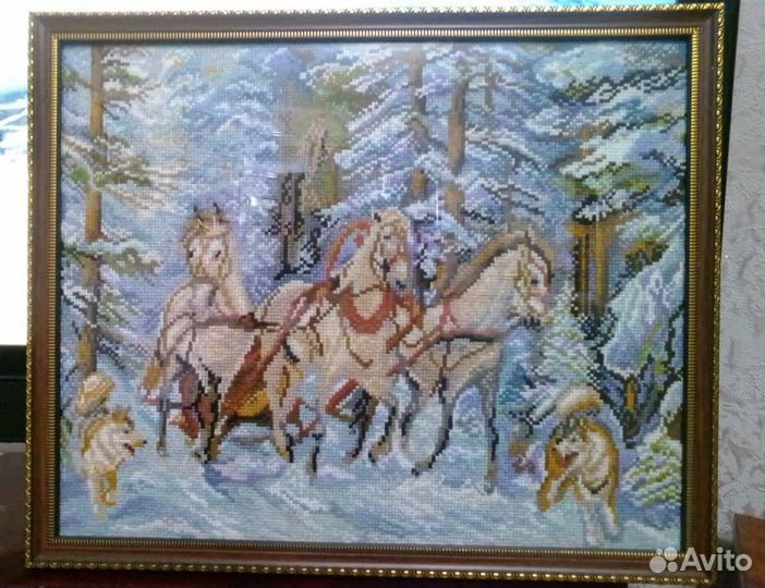 Картина вышитая крестом ручная работа
