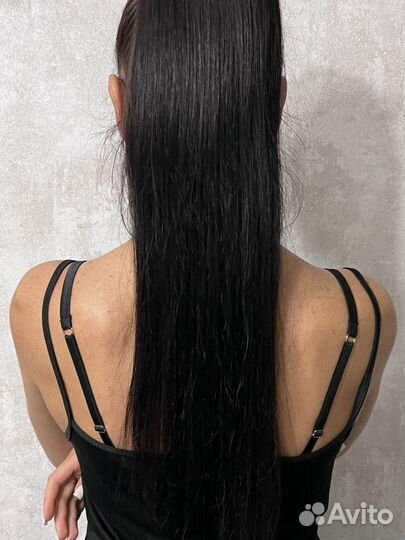 Хвост из натуральных волос