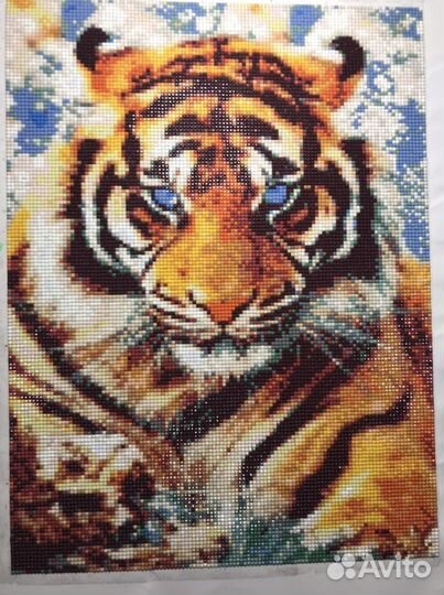 Готовая алмазная мозаика Тигр