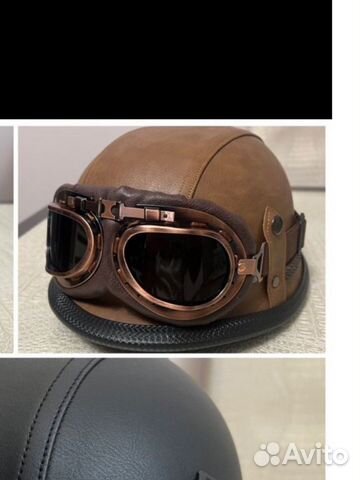 Открытый ретро мотошлем под немецкий