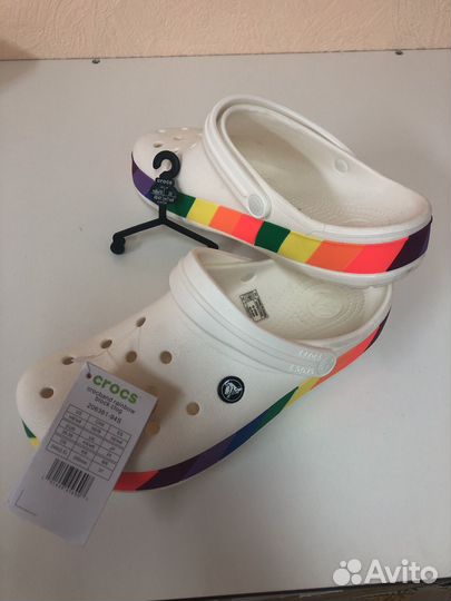 Сабо Crocs rainbow радуга