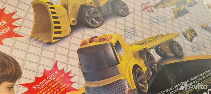 Машинки бульдозер и трейлер трак р/у