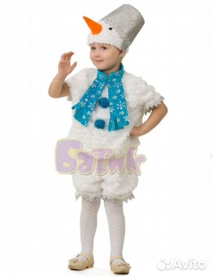 Карнавальный костюм снеговика и снежинки