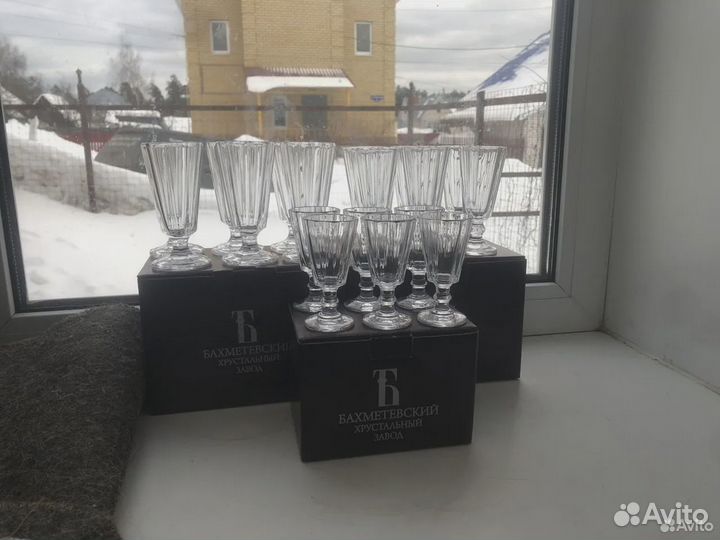 Рюмки лафитники хрустальные