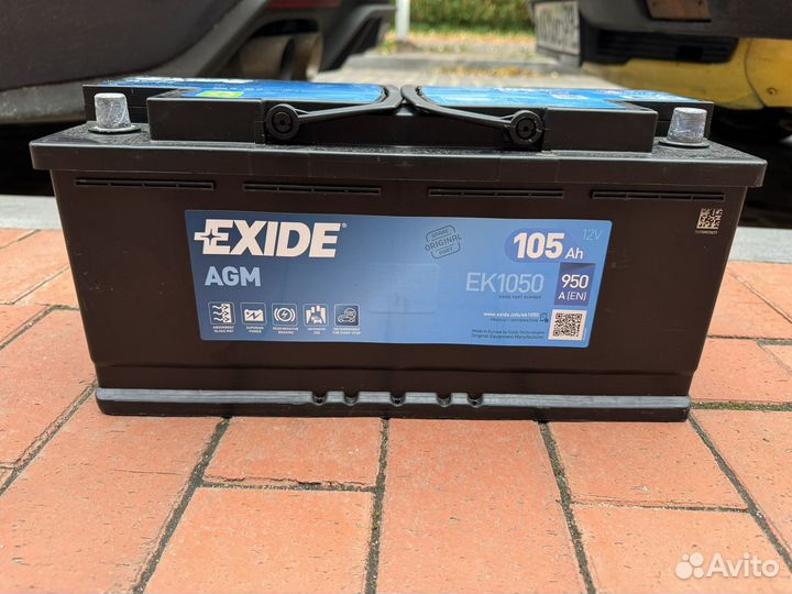 Аккумулятор автомобильный новый 105 ah exide