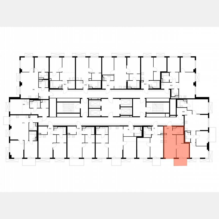 1-к. квартира, 34,2 м², 12/24 эт.
