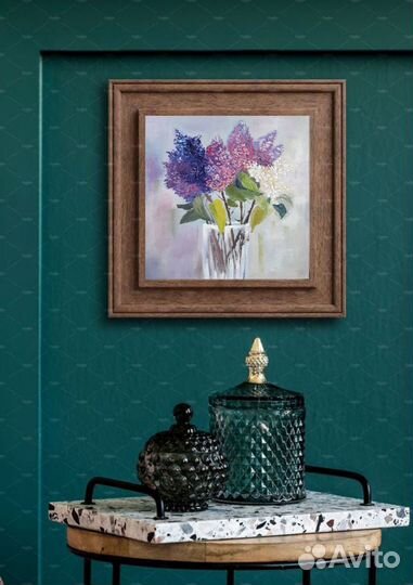 Картина маслом Букет сирени интерьерная картина