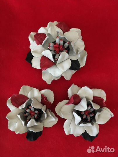 Броши из натуральной кожи и кожа для их изготовлен