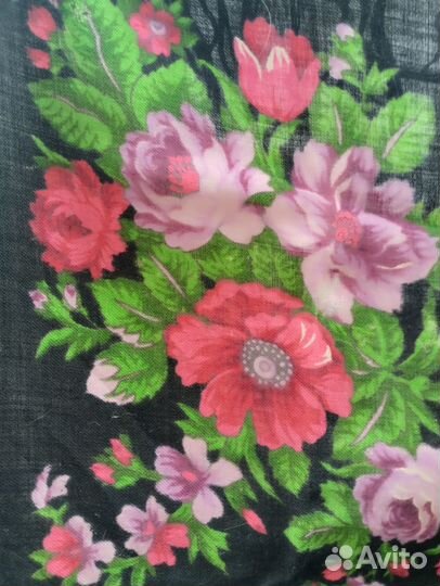 Винтажный ретро платок СССР шерстяной 89*89