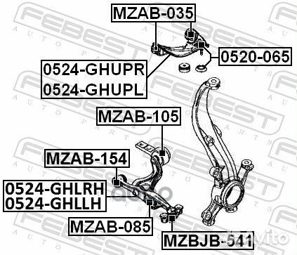 Сайлентблок mzab-105 mzab-105 Febest