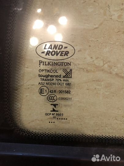 Стекло двери задней правой Range Rover Sport