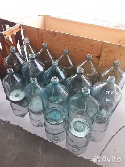 Бутыль стеклянный 20, 10, 5 литров