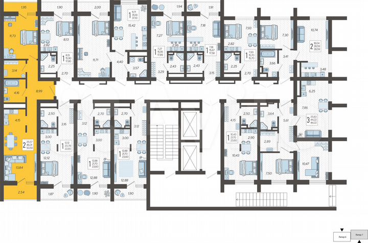 2-к. квартира, 50,5 м², 2/19 эт.