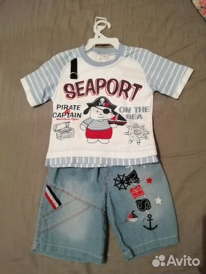 Новый комплект на мальчика(футболка+шорты)