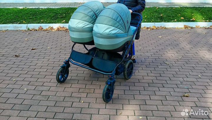 Коляска 2 в 1 indigo для двойни