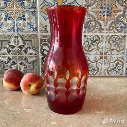 Вазочка Ваза Красное стекло СССР