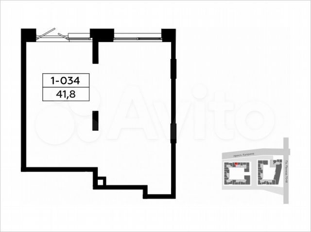 Продается торговое помещение площадью 41.8 кв.м