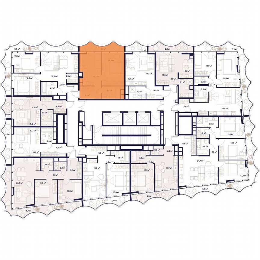 1-к. квартира, 43 м², 12/24 эт.