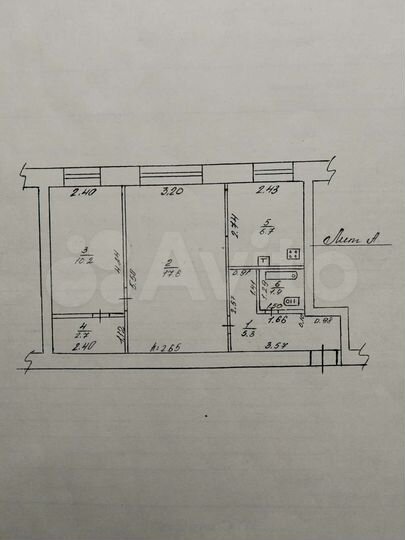 2-к. квартира, 44 м², 1/2 эт.