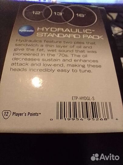 Пластик на удар. Устан. Evans 12,13,16 дюймов