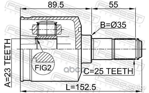 Шрус hyundai elantra/lantra 95-00/matrix 01-10