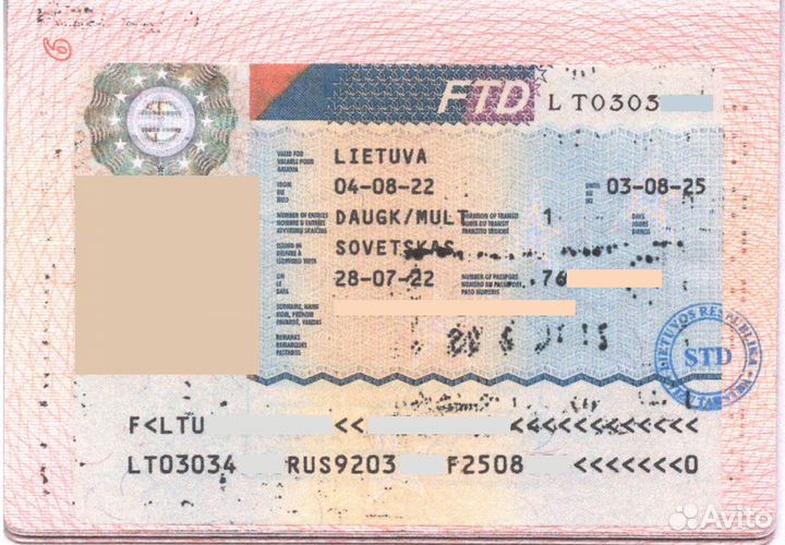 Утд (Упрощенный Транзитный Документ) через Литву