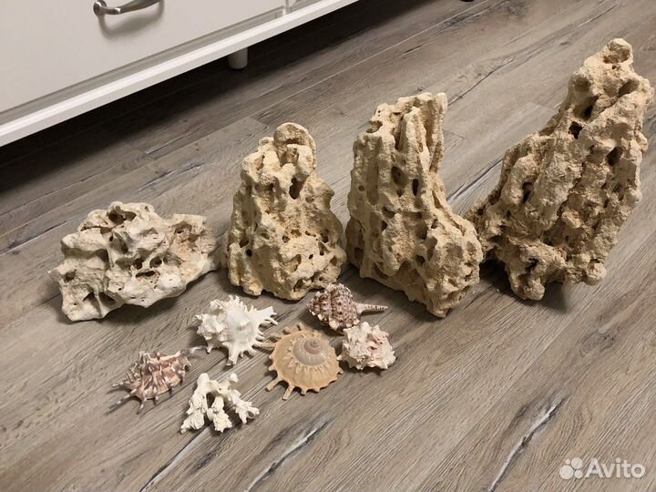 Грот для аквариума. Камни. Ракушки