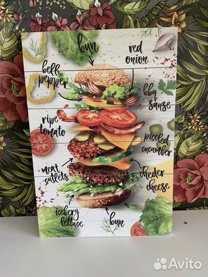 Картина на дереве для кухни