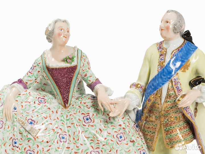 Антикварная Фарфоровая статуэтка Мейсен 19в 28см