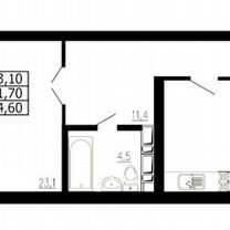 1-к. квартира, 51 м², 6/16 эт.