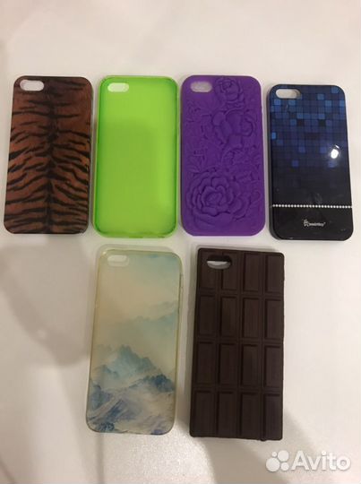 Чехлы для iPhone 5s, 6, защитные стёкла