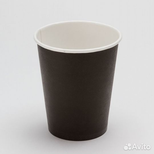 Стакан картонный 250мл 1-сл. черный d80мм