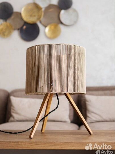 Плетеный абажур