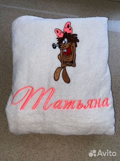 Махровые женские халаты с рисунком ручной работы