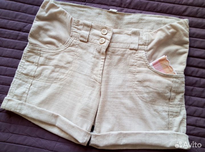 Шорты для беременных, лен