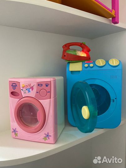 Игрушечная стиралка и утюг. Лот