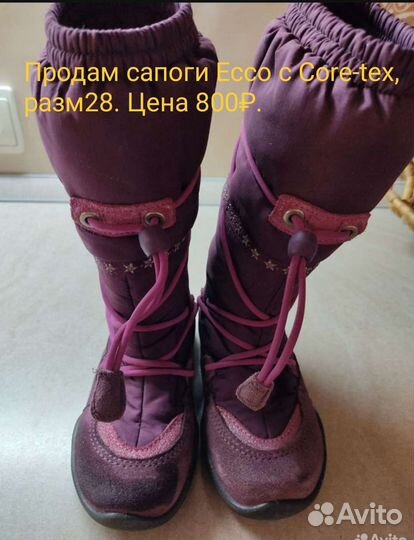 Сапоги демисезонные Дутики ecco