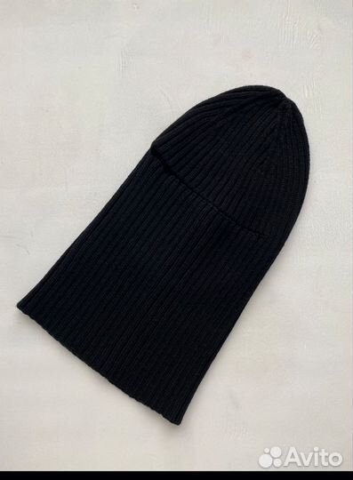 Балаклава вязаная женская черная