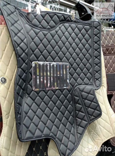 5d коврики экокожа Nissan Juke черные черный шов