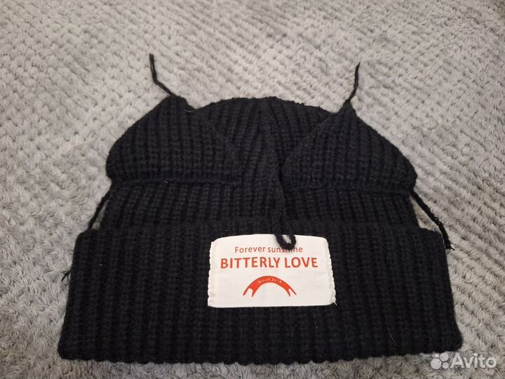 Шапка вязаная с ушками