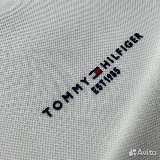 Tommy hilfiger свитшот полузамок белый