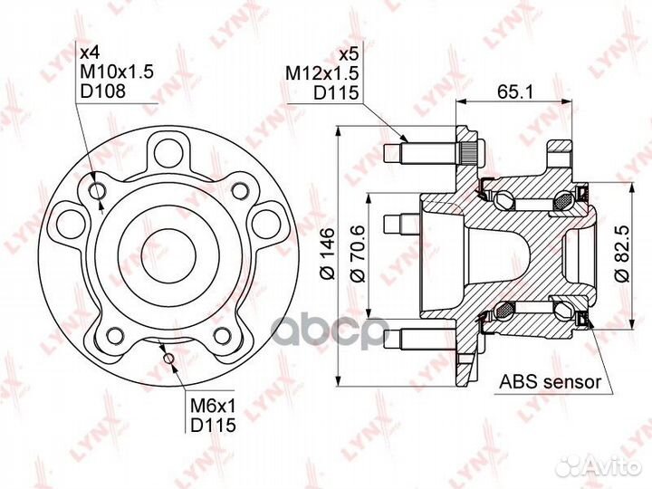 Ступица с подшипником opel astra J/chevrolet CR