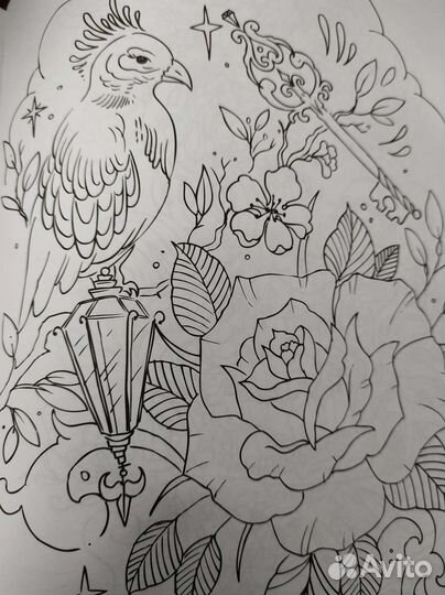 Раскраска Тату дизайн