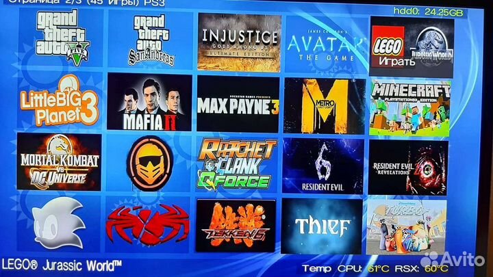 Sony PS3 прошитая 44 игры 500 гб